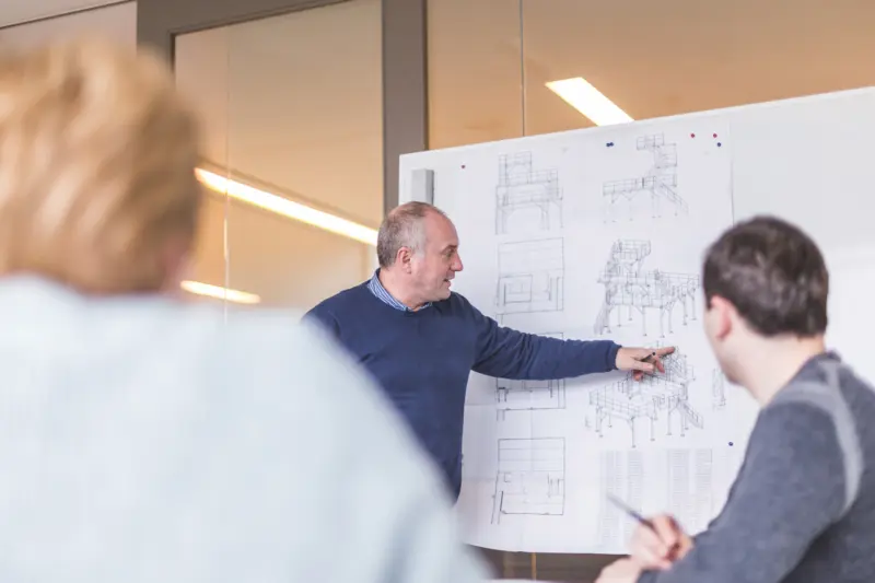 Man Pointing Technical Drawing